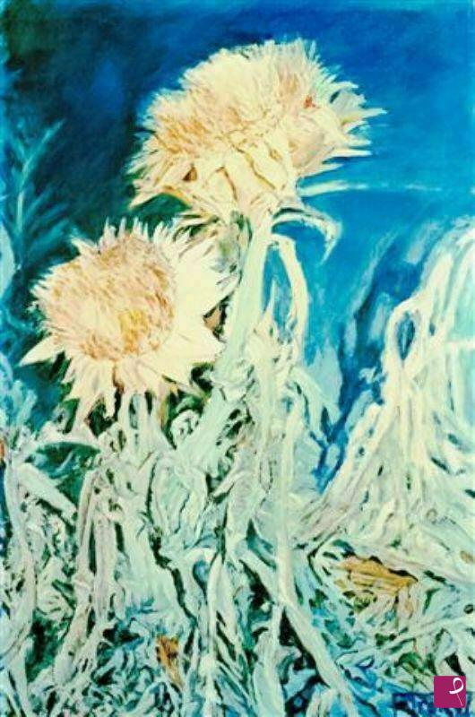 quadri in vendita online - Coppia di fiori di carciofo