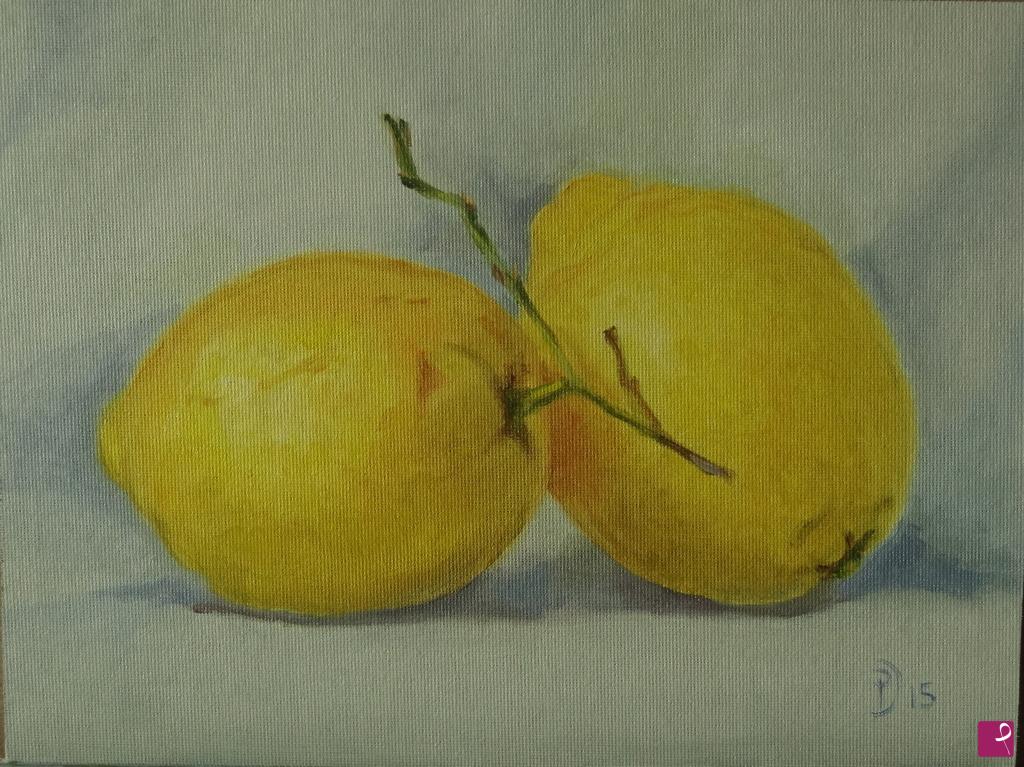 quadri in vendita online - Coppia di limoni