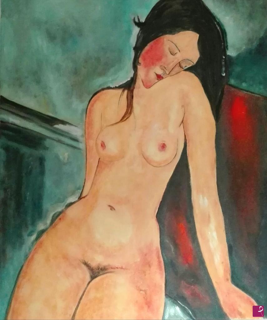 quadri in vendita online - Copy of Amadeo Modigliani.Nudo seduto 1916.
