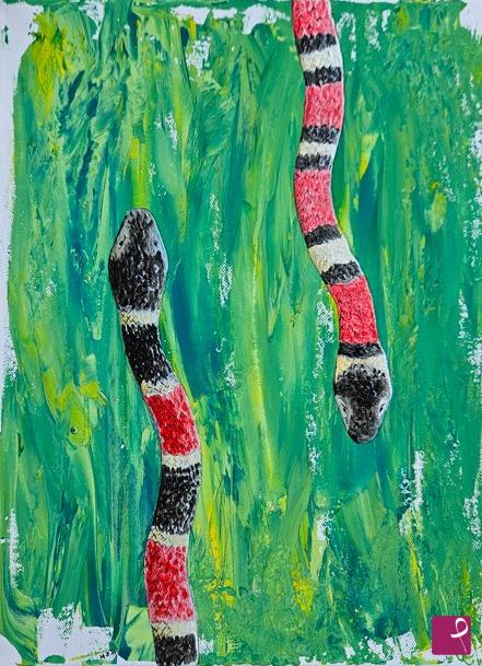quadri in vendita online - Coral Snake & False Coral Snake