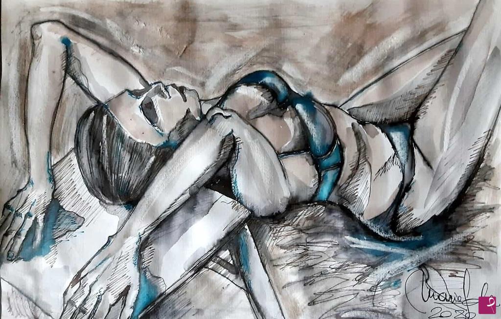 quadri in vendita online - "Corpo di donna sdraiato"