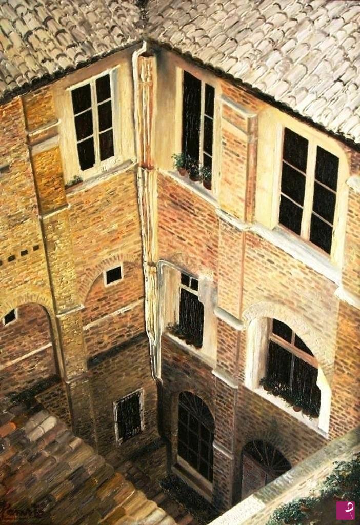 quadri in vendita online - Cortile - Urbino