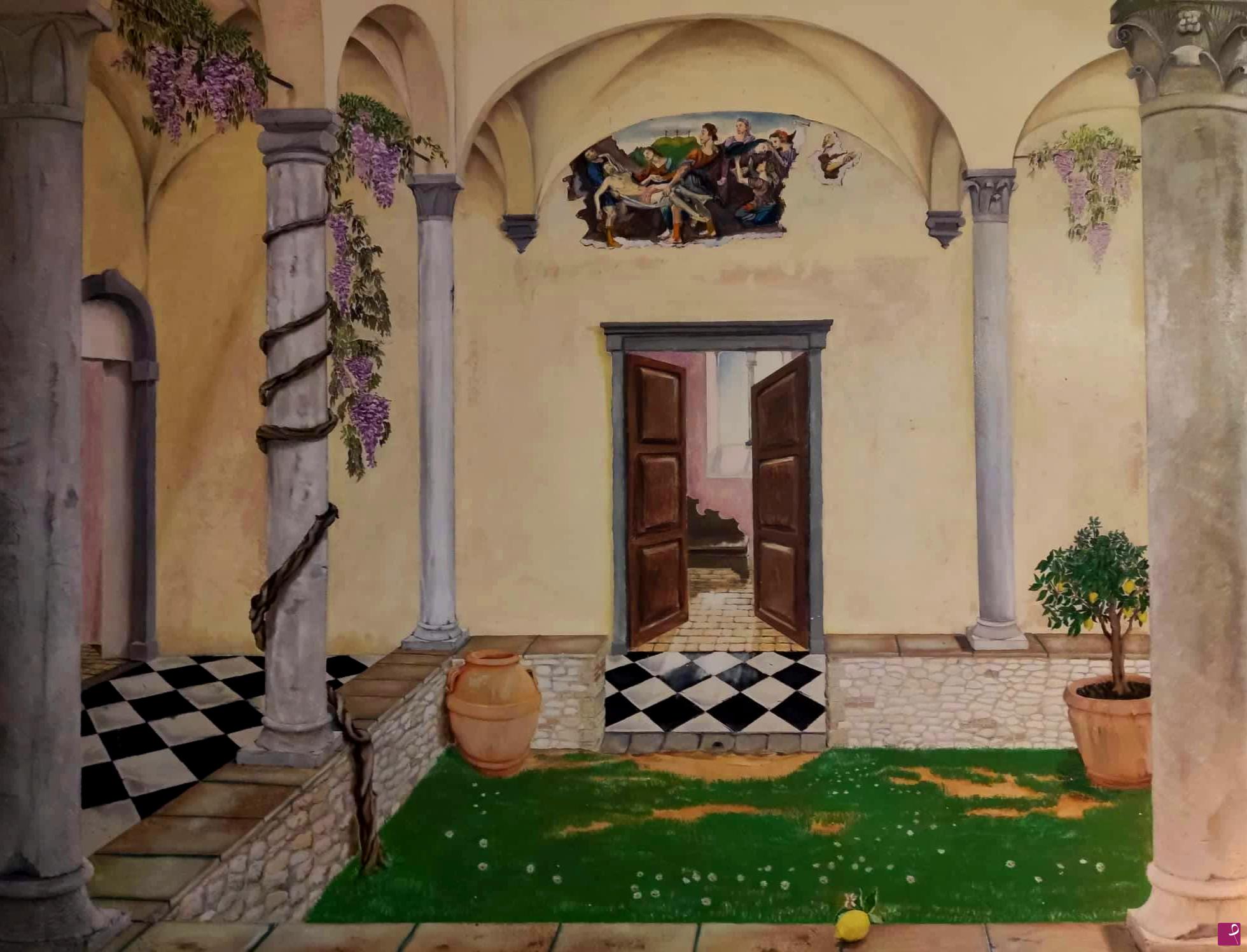 quadri in vendita online - Cortile