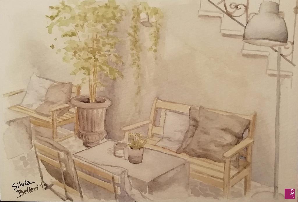 quadri in vendita online - Cortile interno