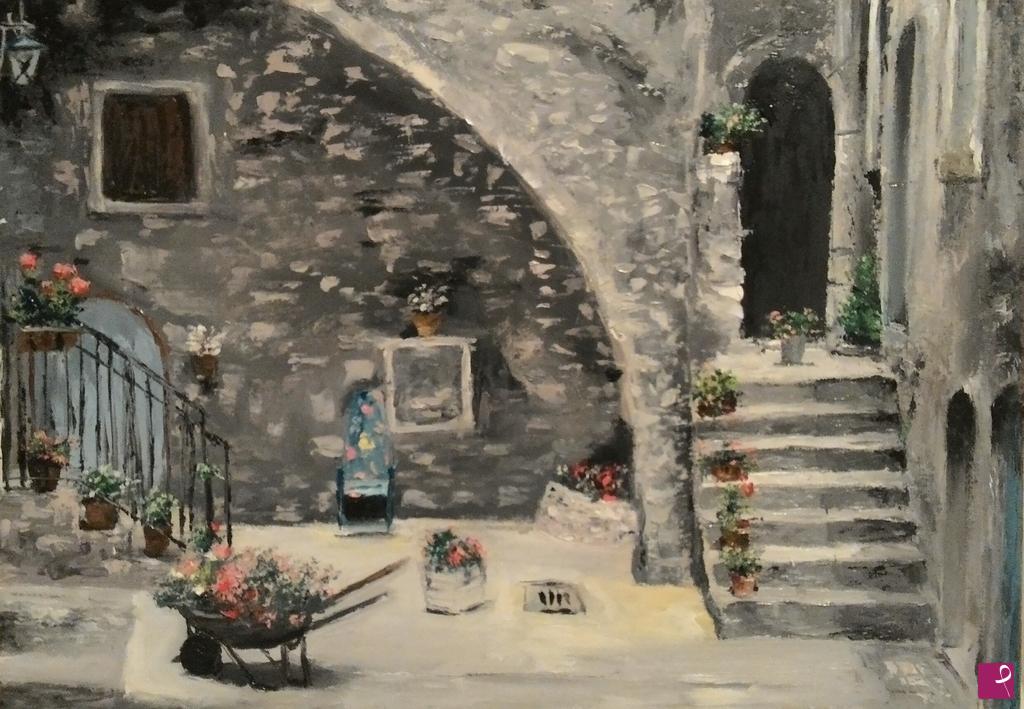 quadri in vendita online - Cortiletto interno