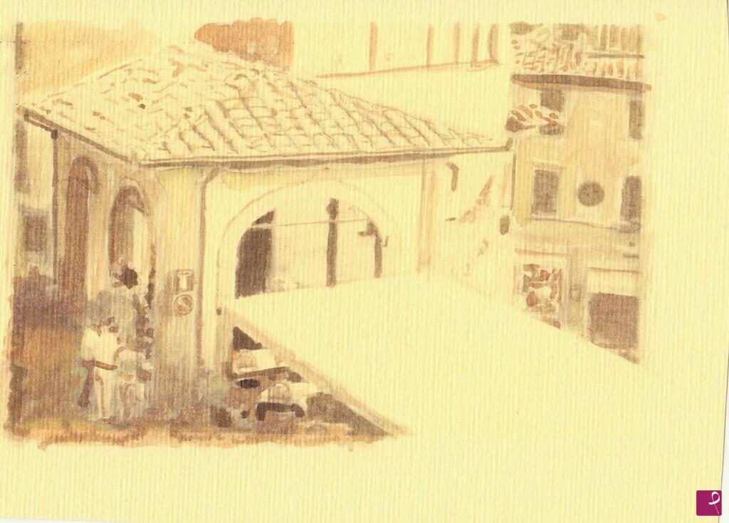quadri in vendita online - Cortona - Piazzetta di pescheria