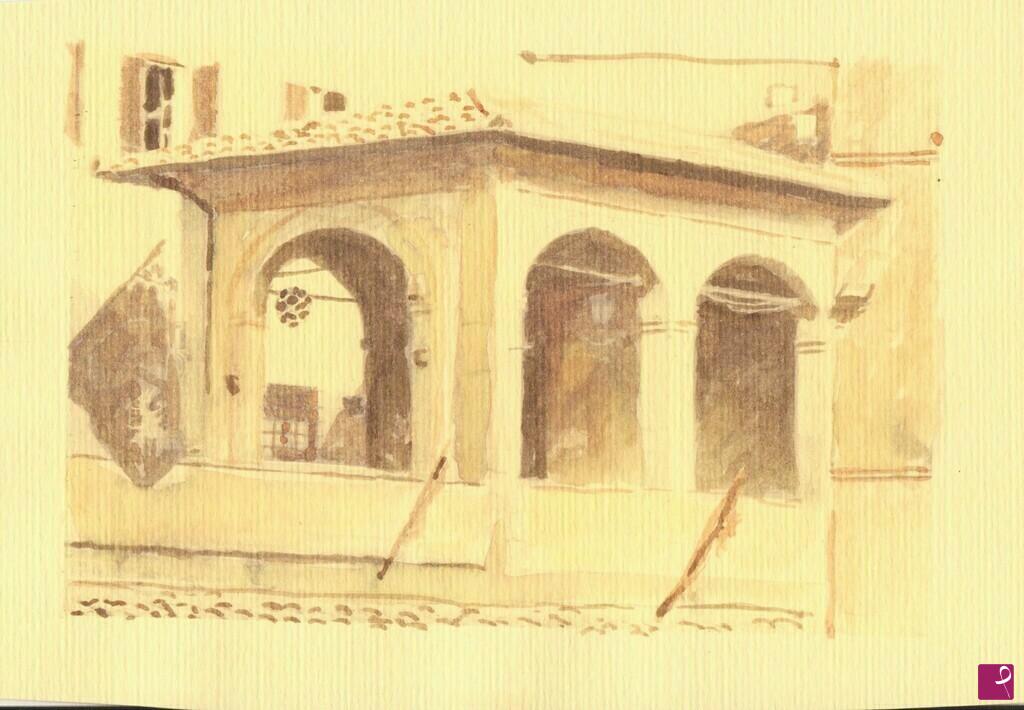 quadri in vendita online - Cortona - Piazzetta di pescheria