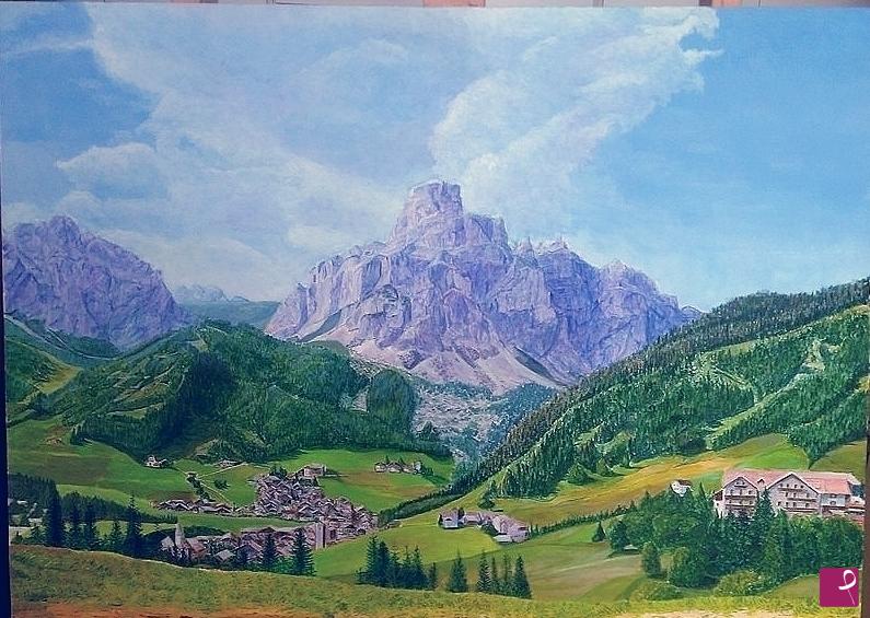 quadri in vendita online - Corvara e il Sasshonger