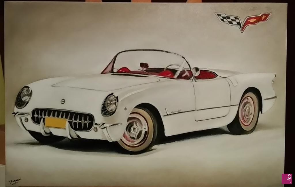 quadri in vendita online - Corvette 1953