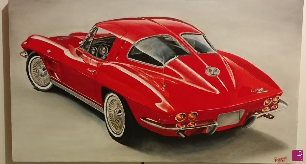 quadri in vendita online - Corvette stingray 1963