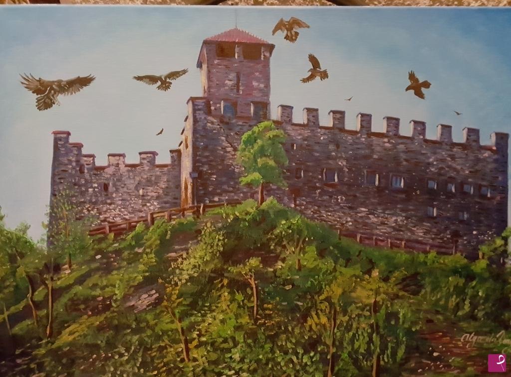quadri in vendita online - Corvi al Castello di zumelle