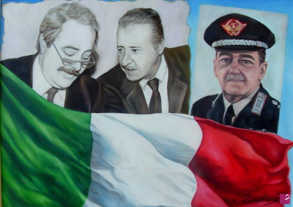 quadri in vendita online - Costi quel che Costi- Falcone, Borsellino e Dalla Chiesa 
