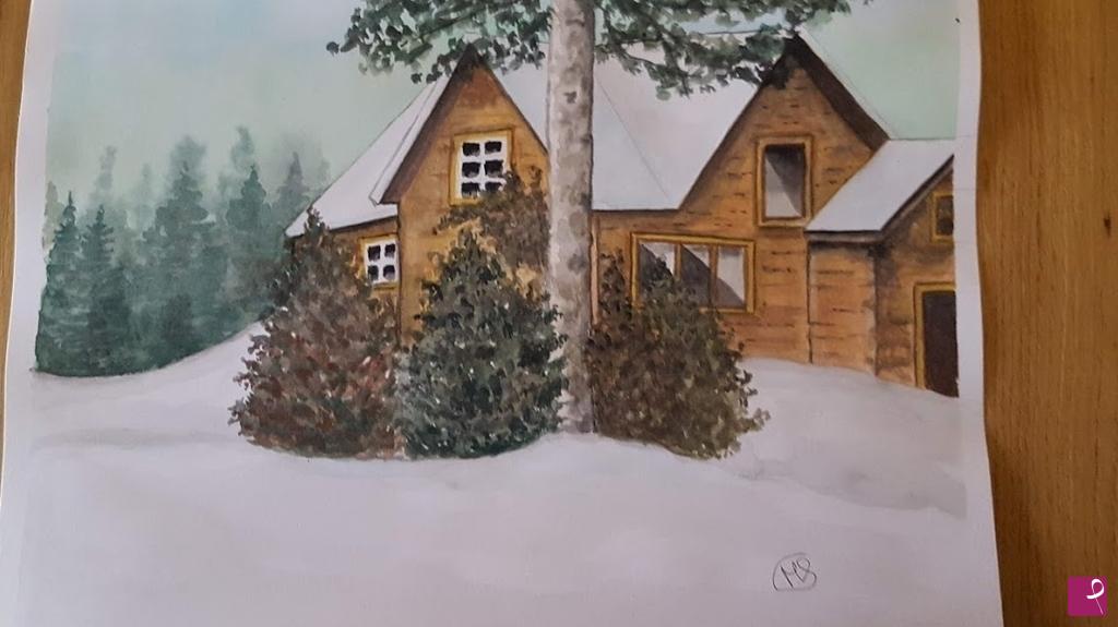 quadri in vendita online - Cottage di montagna