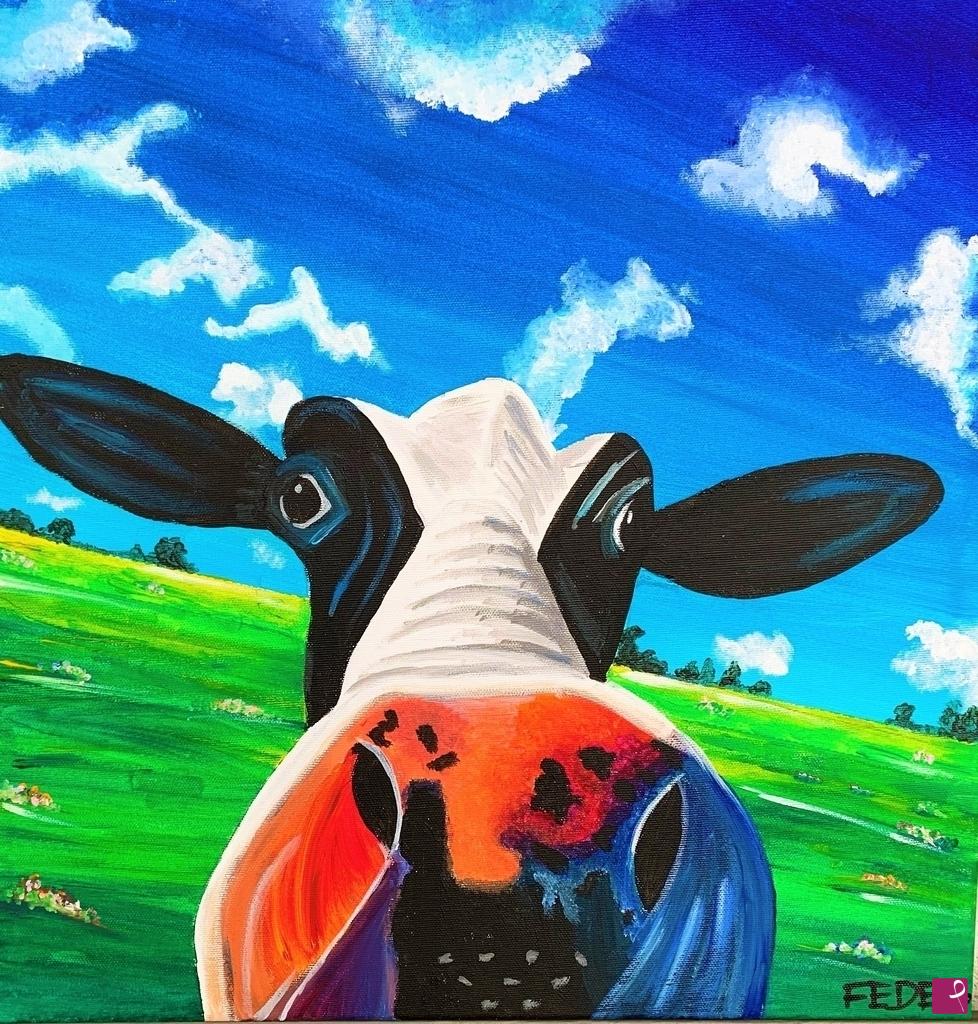 quadri in vendita online - COW SELFIE