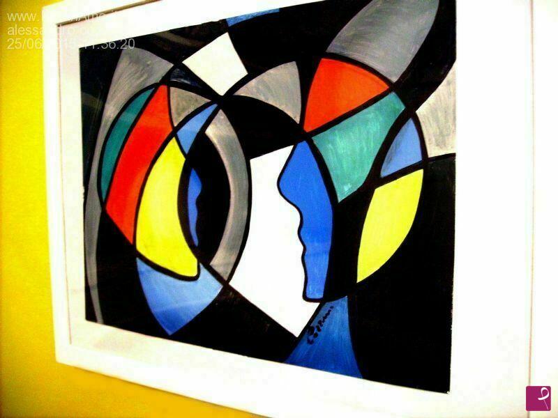quadri in vendita online - COZZANI astratto dipinto "Sguardi Mujer" quadro opera unica