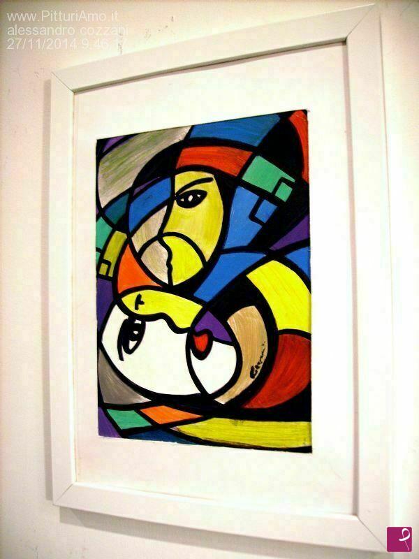 quadri in vendita online - COZZANI dipinto Astratto "El Niño Color" olio quadro raro 2010
