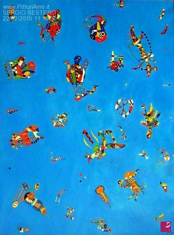 quadri in vendita online - Creature dell'infinito - blu cielo