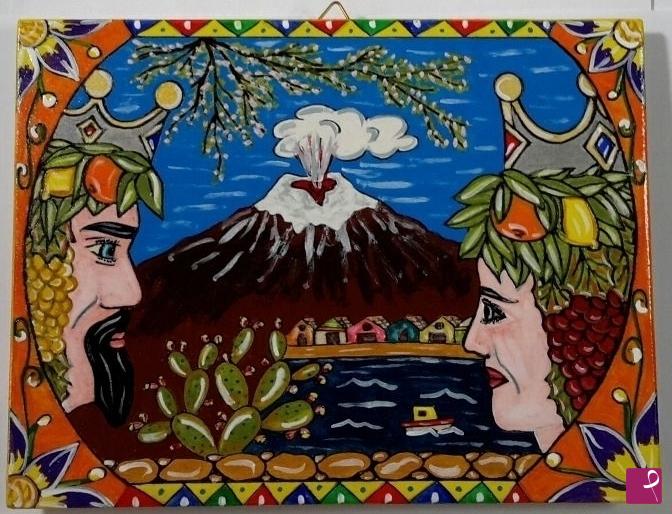 quadri in vendita online - Creazioni siciliane - collezione 2019 n.°110  serie : souvenir siciliani in legno