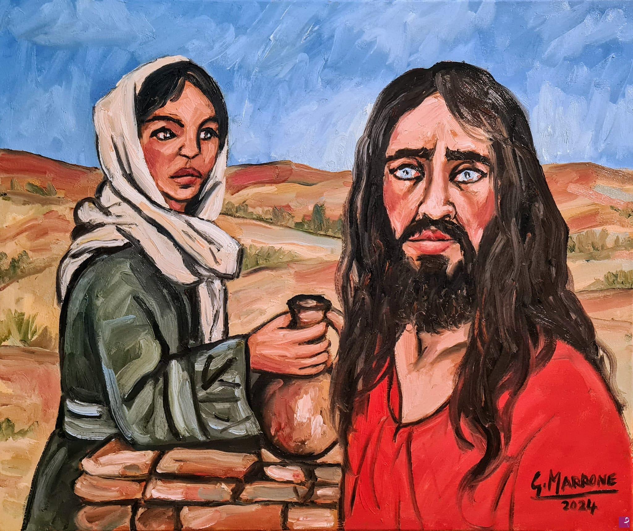 quadri in vendita online - Cristo e la Samaritana