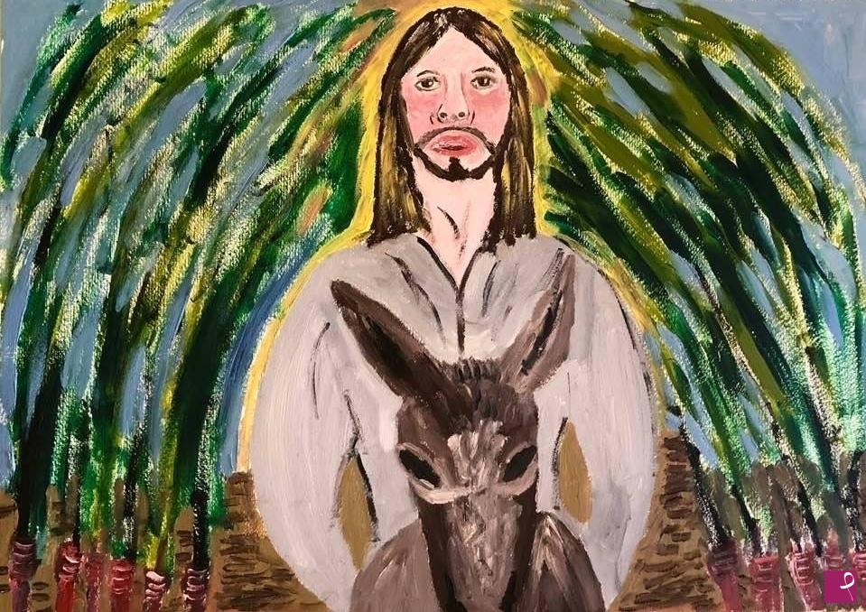quadri in vendita online - Cristo entra in Gerusalemme 