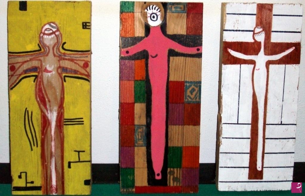 quadri in vendita online - Cristo Mirò, Cristo Klee, Cristo Mondrian (Trittico)