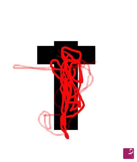 quadri in vendita online - CROCIFISSO ROSSO SANGUE.