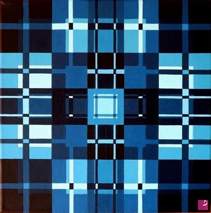 quadri in vendita online - Cromo-struttura in blu 1