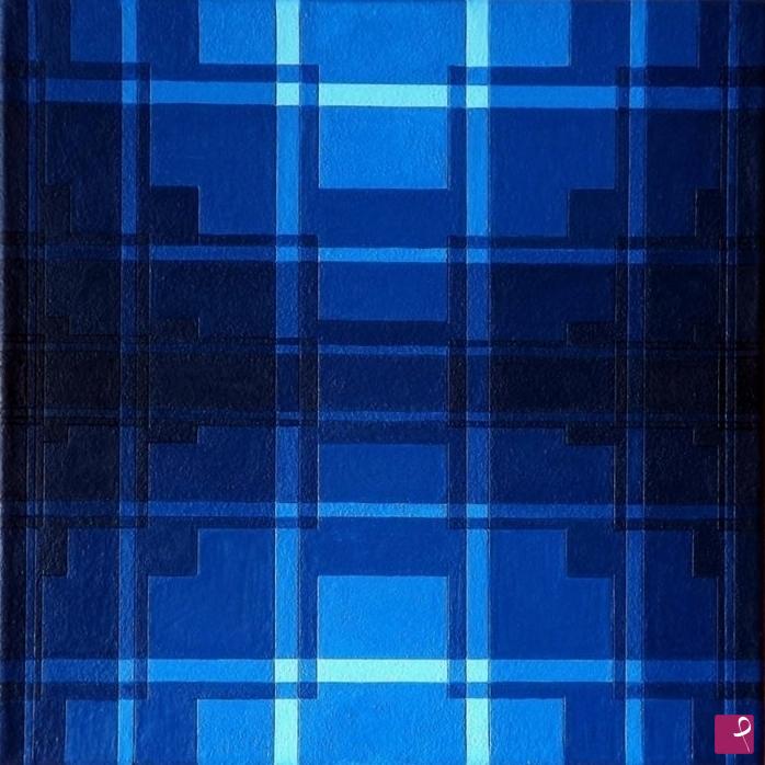 quadri in vendita online - Cromo-struttura in blu 2