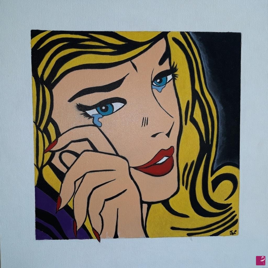 quadri in vendita online - Crying Girl - ragazza piangente