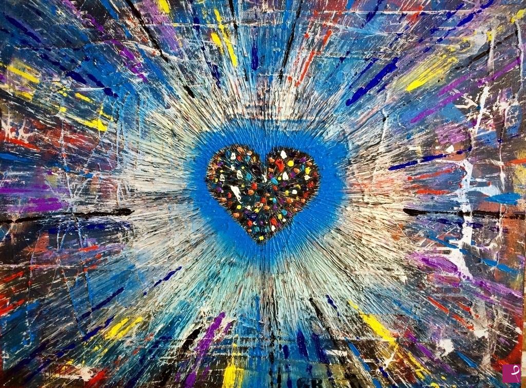 quadri in vendita online - cuore blu