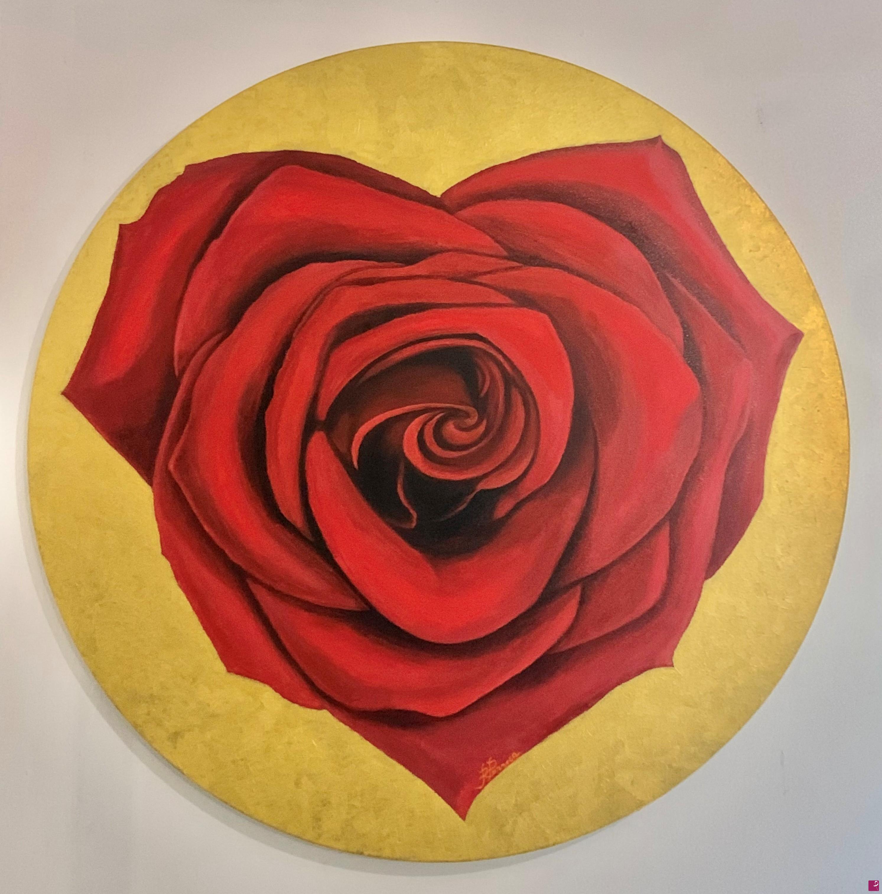 quadri in vendita online - Cuore di rosa