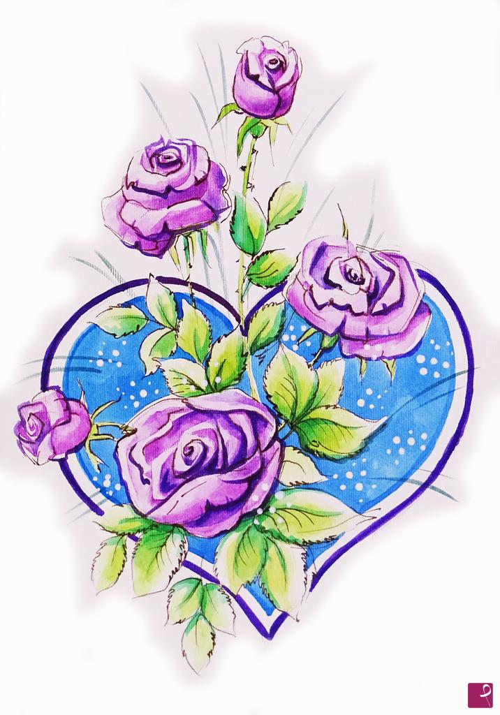 quadri in vendita online - CUORE DI ROSE 