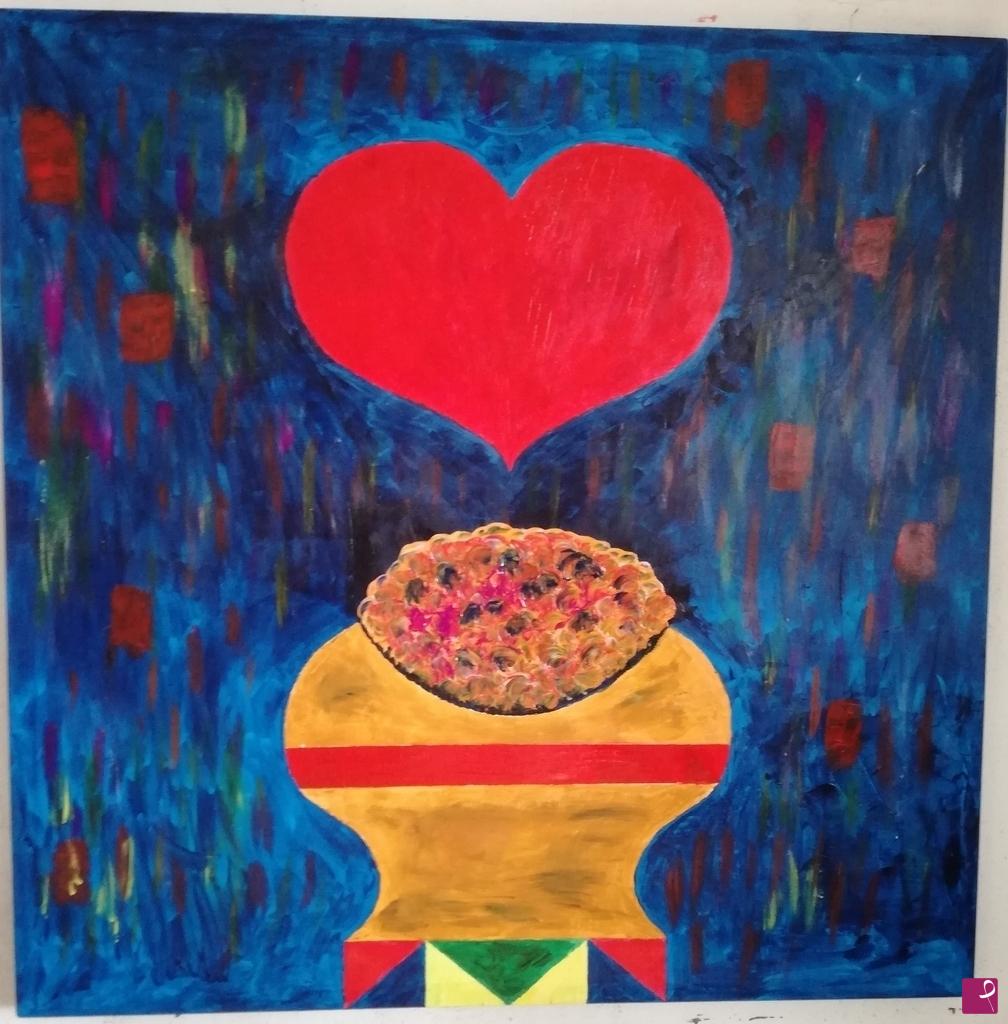 quadri in vendita online - Cuore in fiore