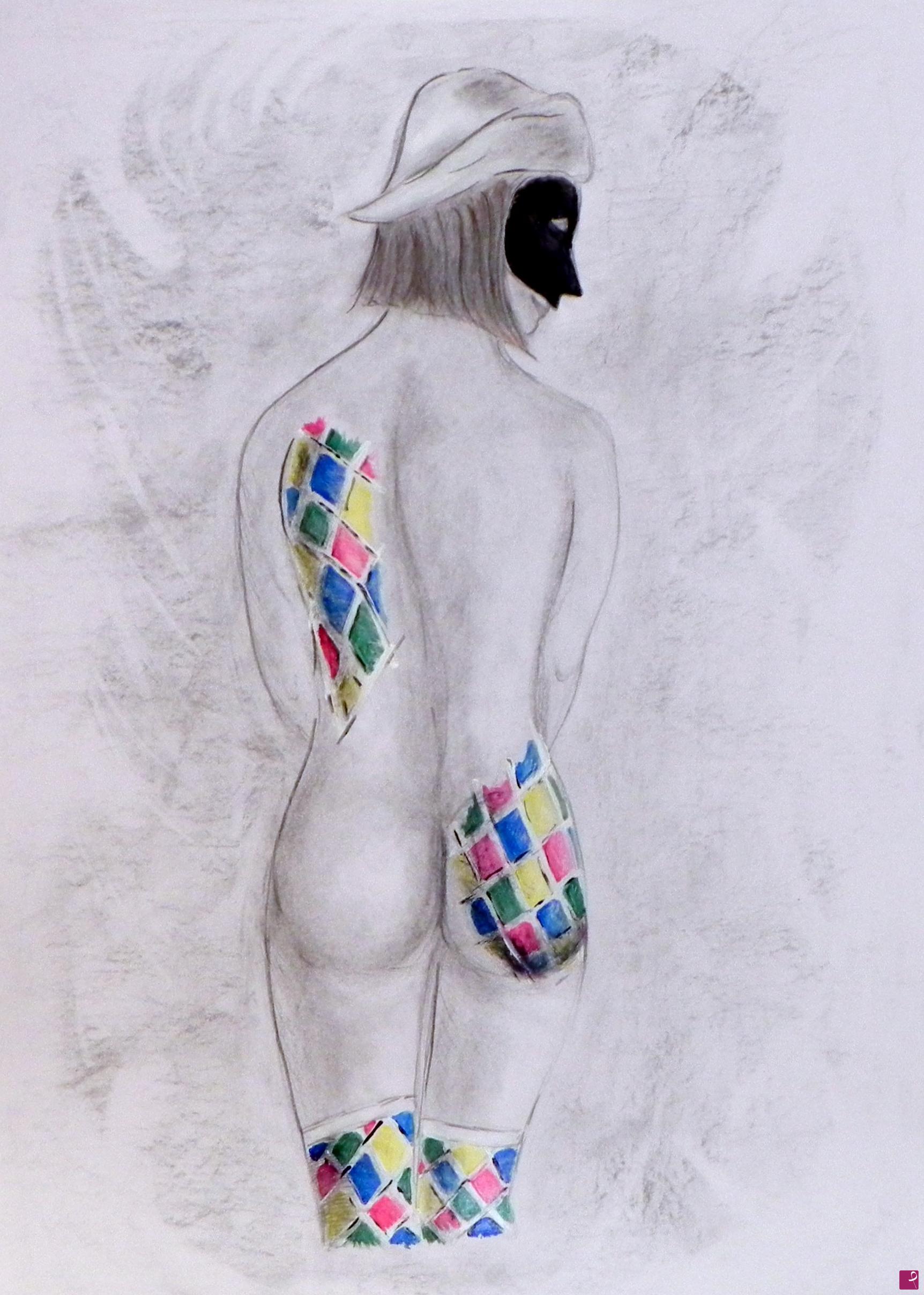 quadri in vendita online - Curvy Harlequin