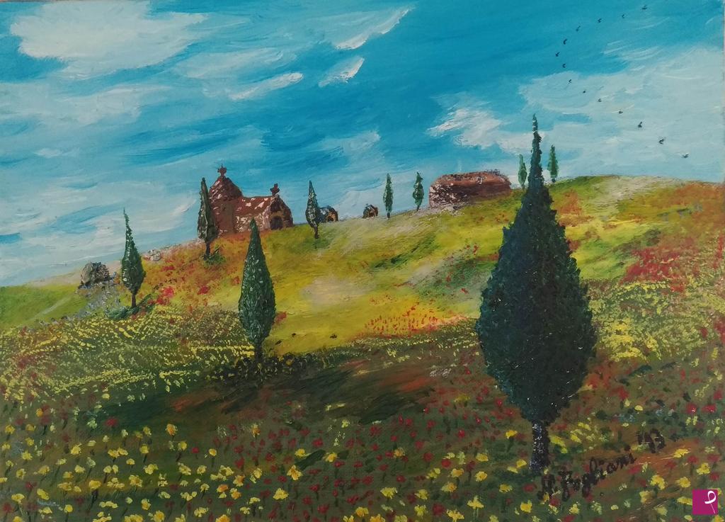 quadri in vendita online - Cypresses