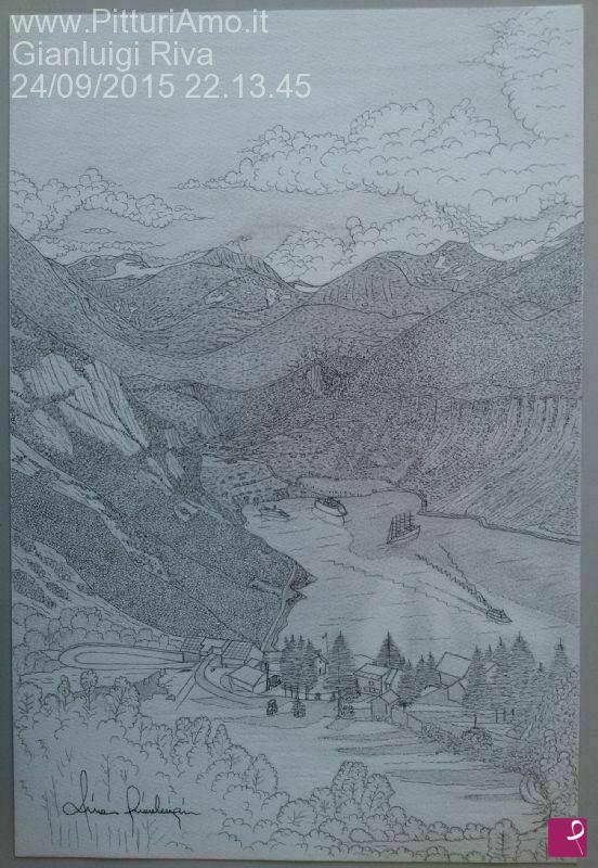 quadri in vendita online - Da una cartolina di Geiranger (Norvegia)