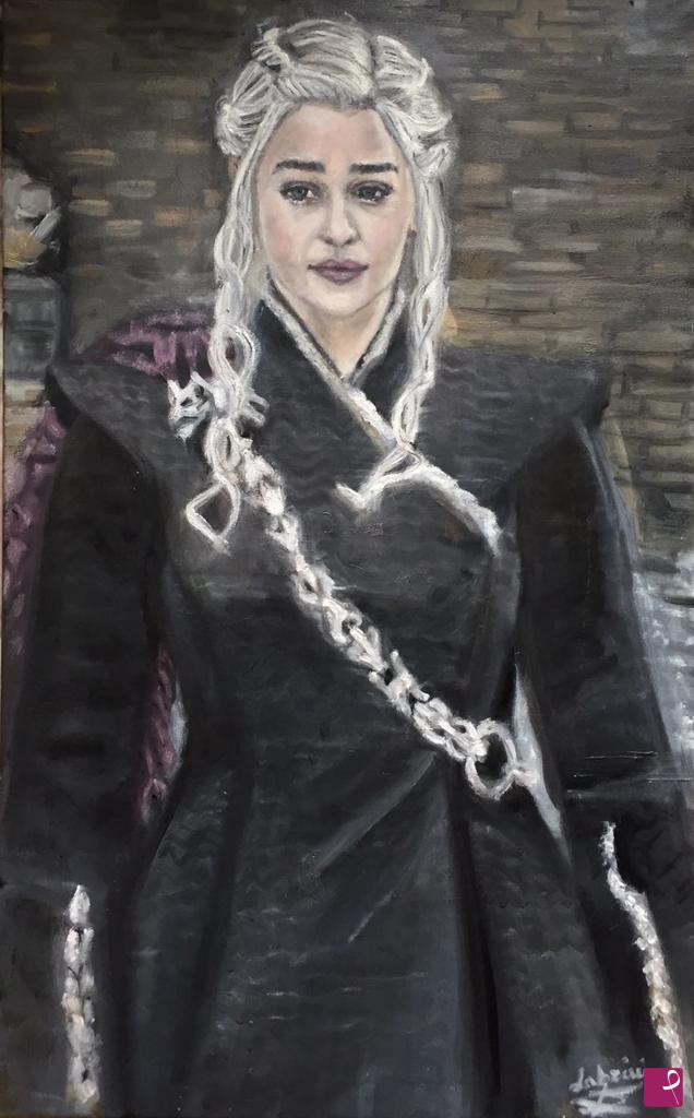 quadri in vendita online - Daenerys vestito nero(DiPINTO)