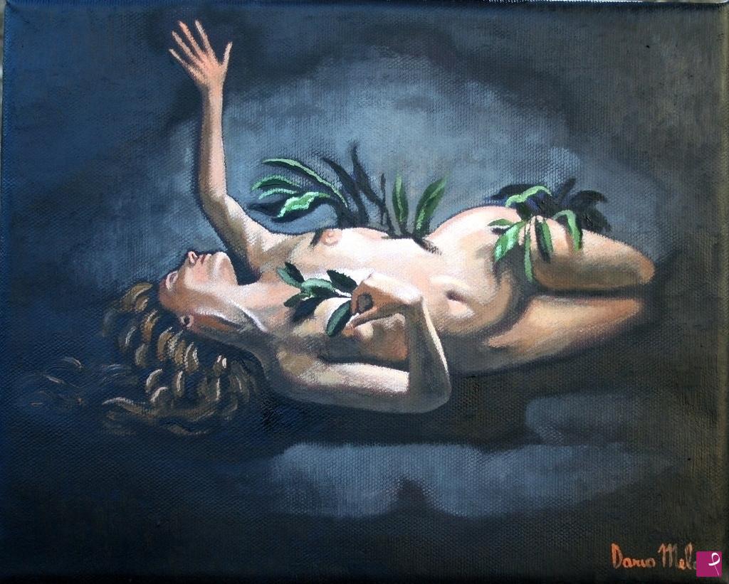 quadri in vendita online - " Dafne"  Nudo di donna quadro moderno olio su tela.