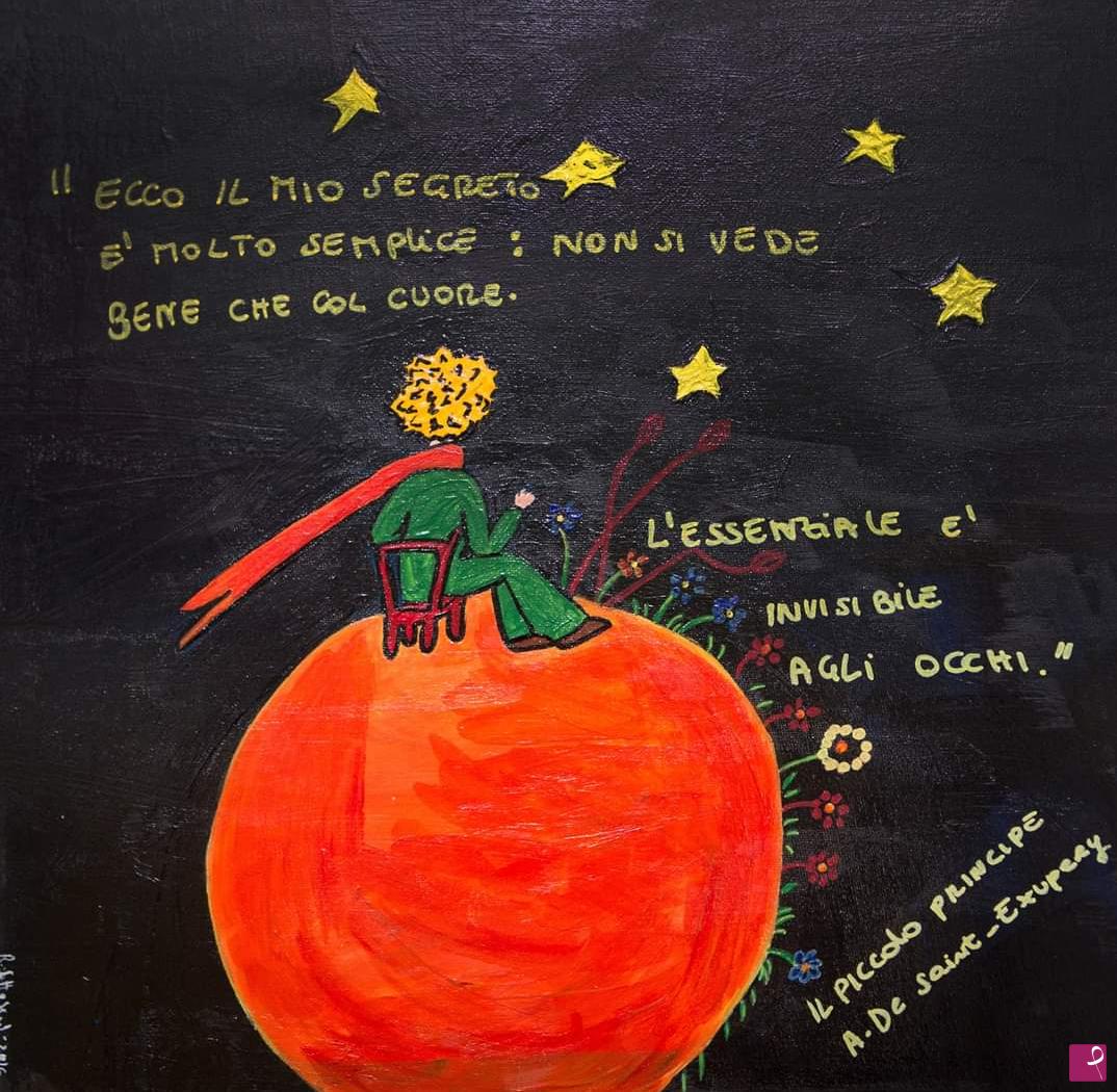 quadri in vendita online - "Dal piccolo principe" acrilico su tela 40x40
