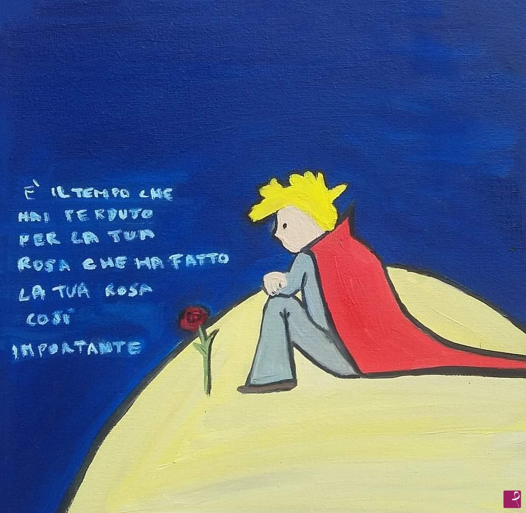 quadri in vendita online - "Dal piccolo principe" olio su tela 30x30