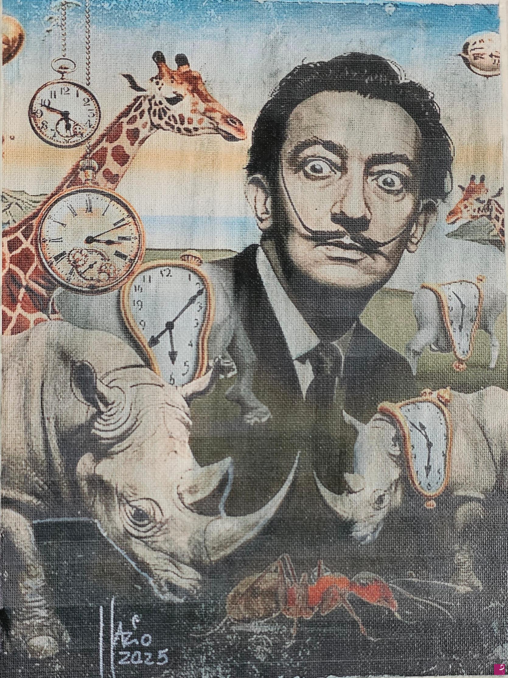 quadri in vendita online - DALI' E L'OSSESSIONE PER I RINOCERONTI