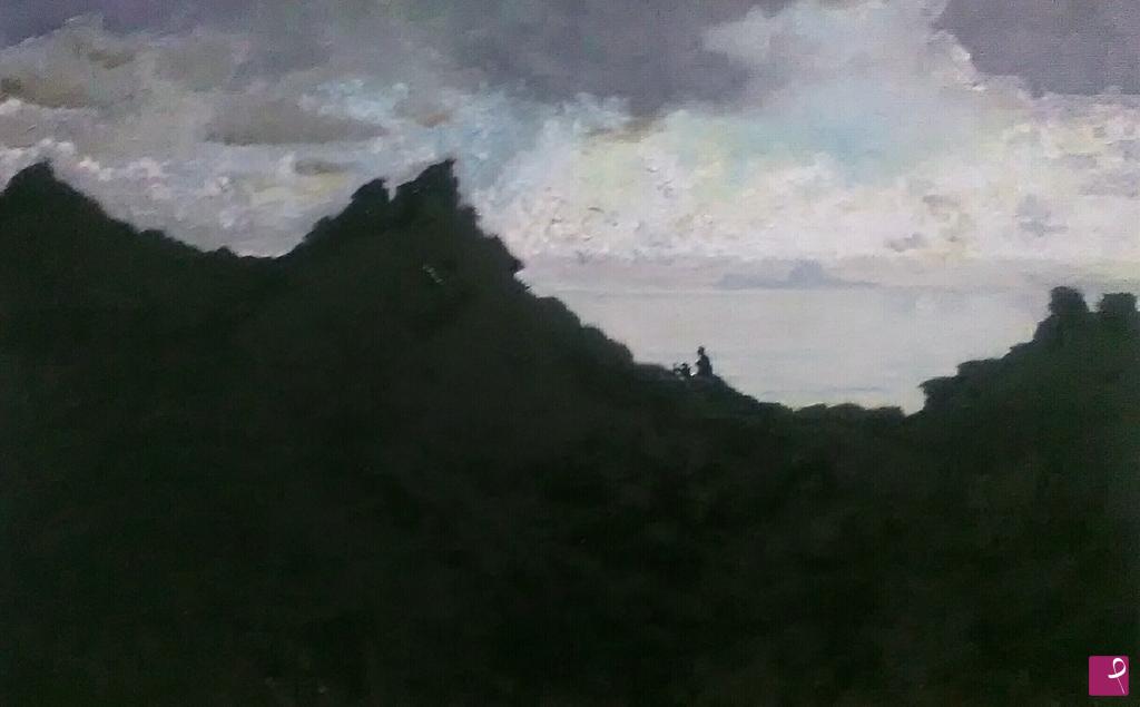 quadri in vendita online - "Dalle asperita' vesuviane: il Golfo di Napoli e l'isola di Capri" (1871-1872_G.De Nittis) 