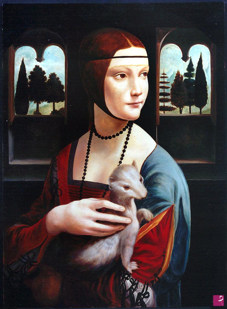 quadri in vendita online - DAMA CON ERMELLINO II. LADY WITH ERMINE
