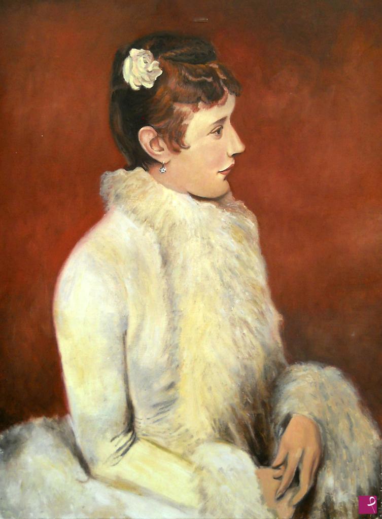 quadri in vendita online - Dama in rosa