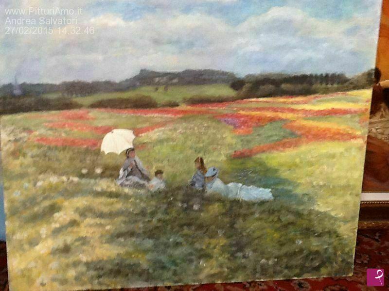 quadri in vendita online - Dame in campagna