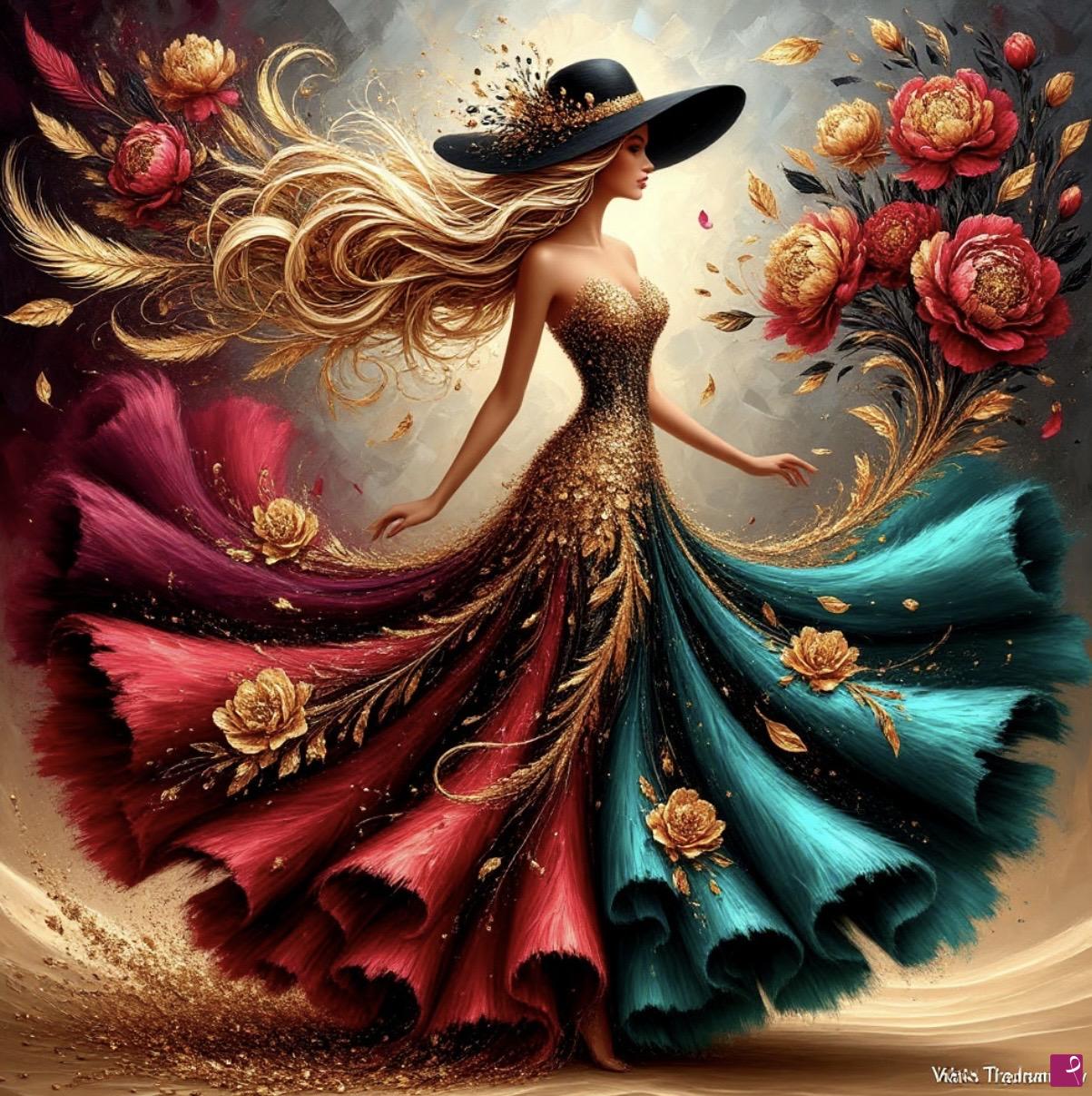 quadri in vendita online - Dance of flowers