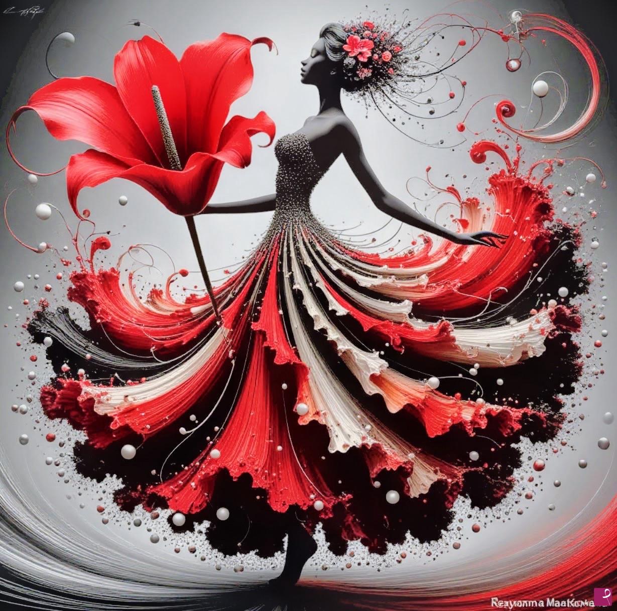 quadri in vendita online - Dance with a Flower
