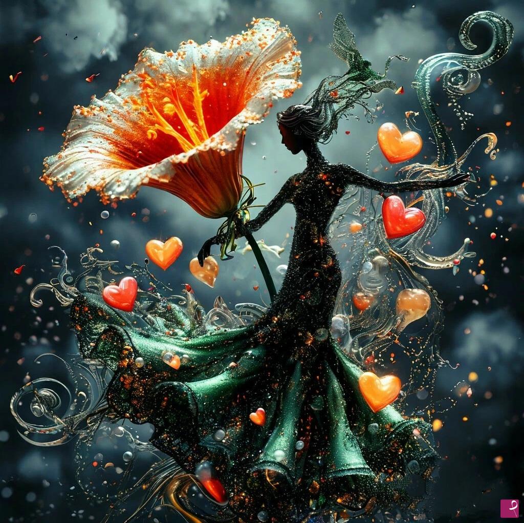 quadri in vendita online - Dance with flower 