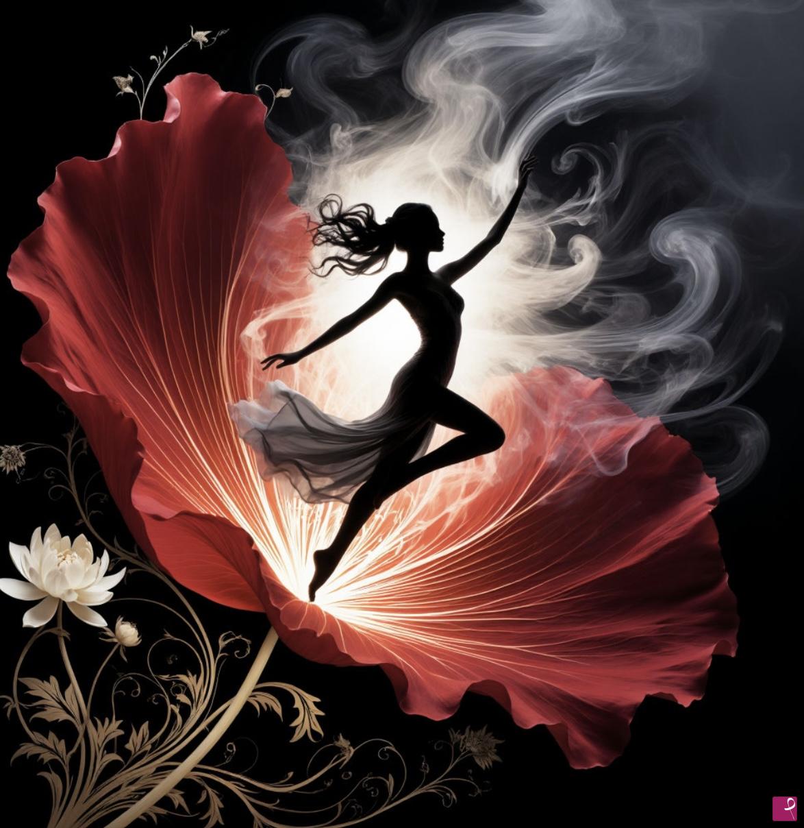 quadri in vendita online - Dancing girl from flower 