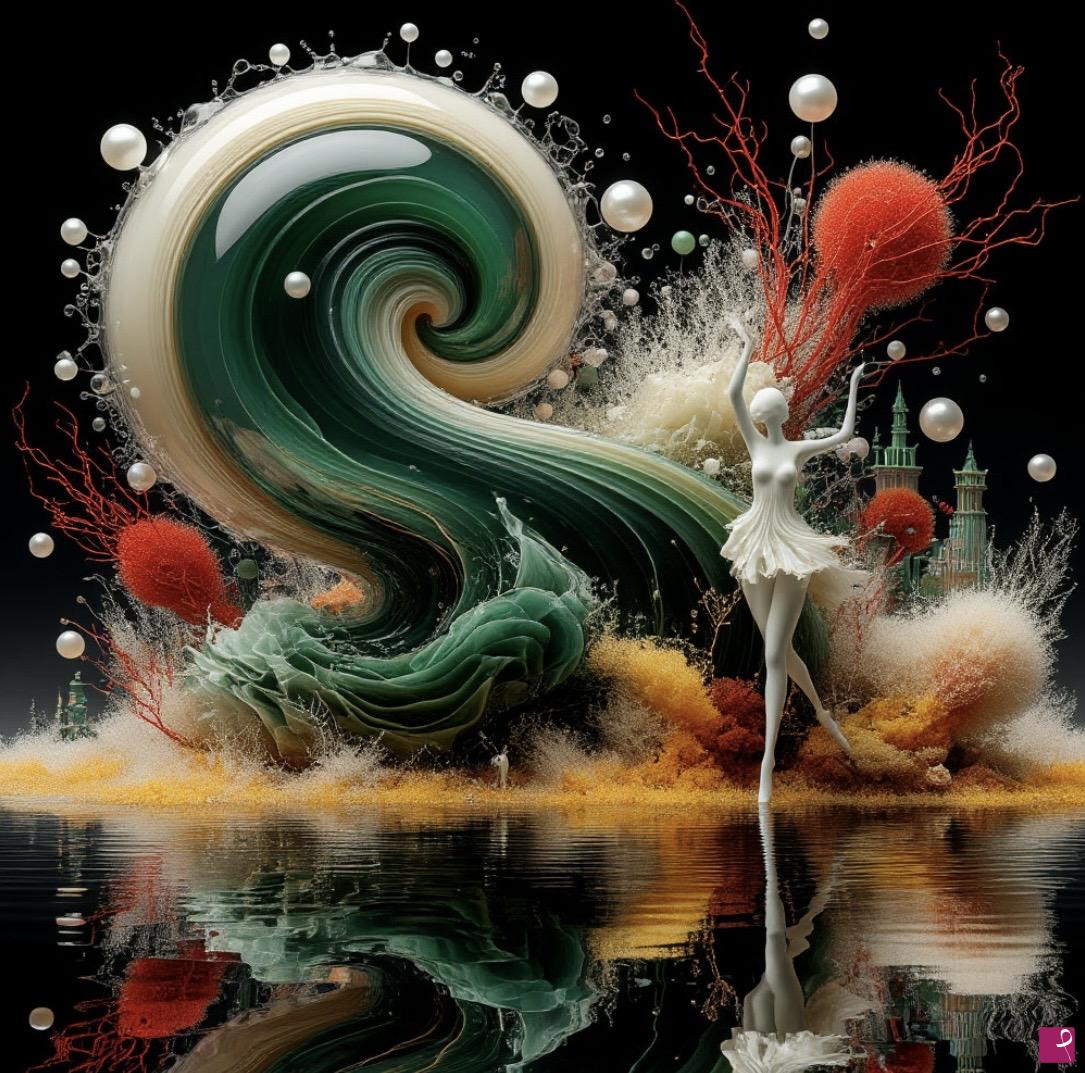 quadri in vendita online - Dancing over the water